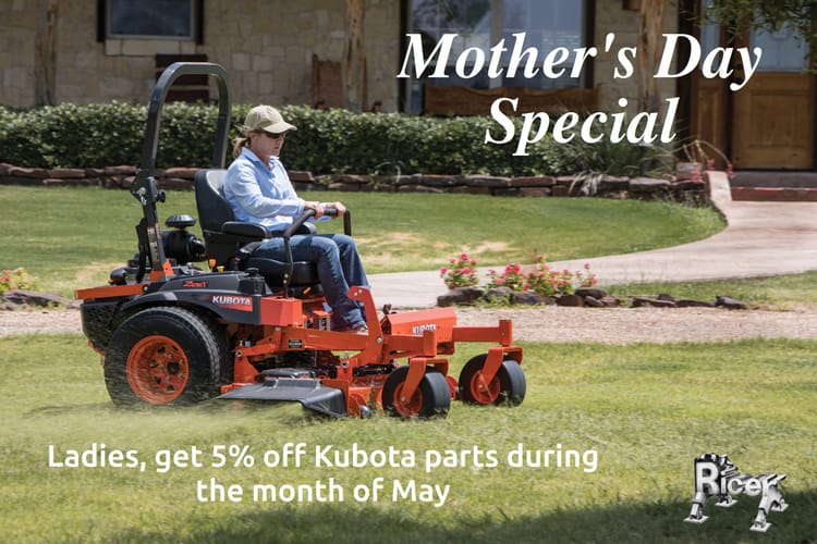 5% off Kubota Parts for Mothers in May