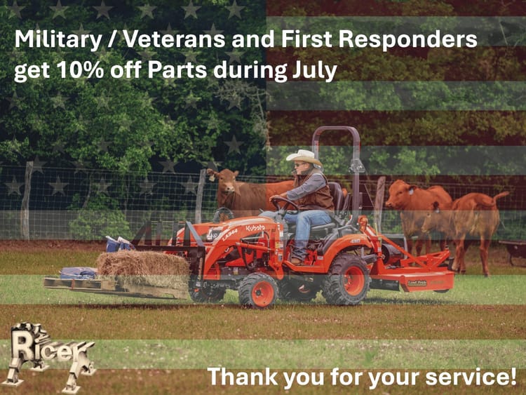 10% off Parts for Military & First Responders in July